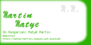 martin matye business card